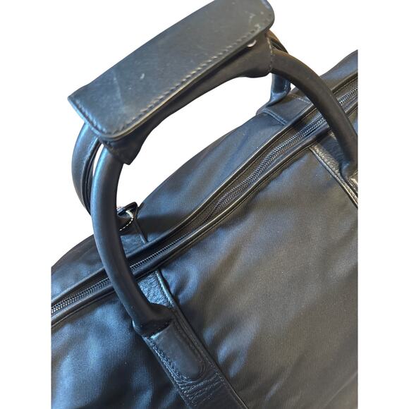 COACH Holdall Duffle Bag Black Canvas & Leather Large Zip Lock & Keys #5497 - Picture 12 of 16